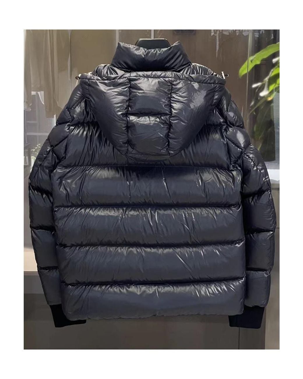 Moncler Blue Logo Cropped Down Jacket for men