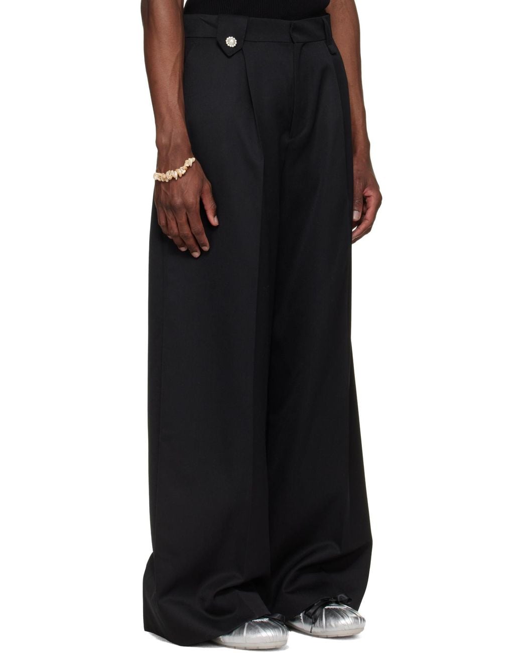 Simone Rocha Black Pearl-Embellished Trousers for men