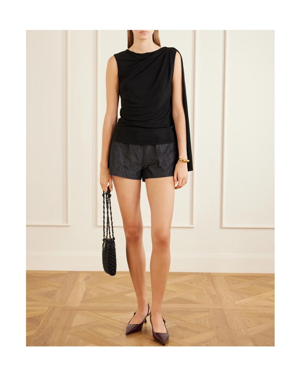 Kallmeyer Black Ruched Jersey Tank