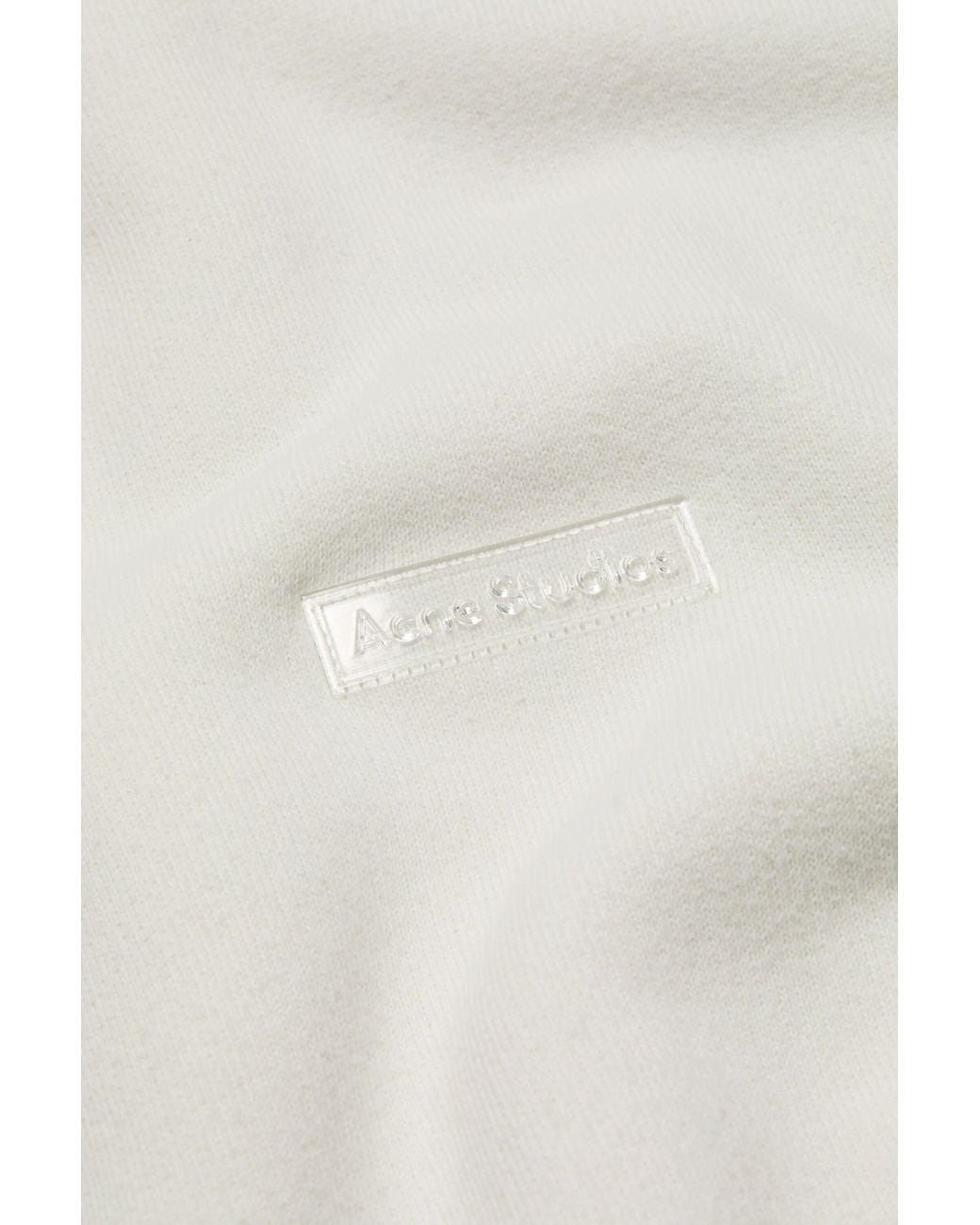 Acne White Cotton Hoodie for men