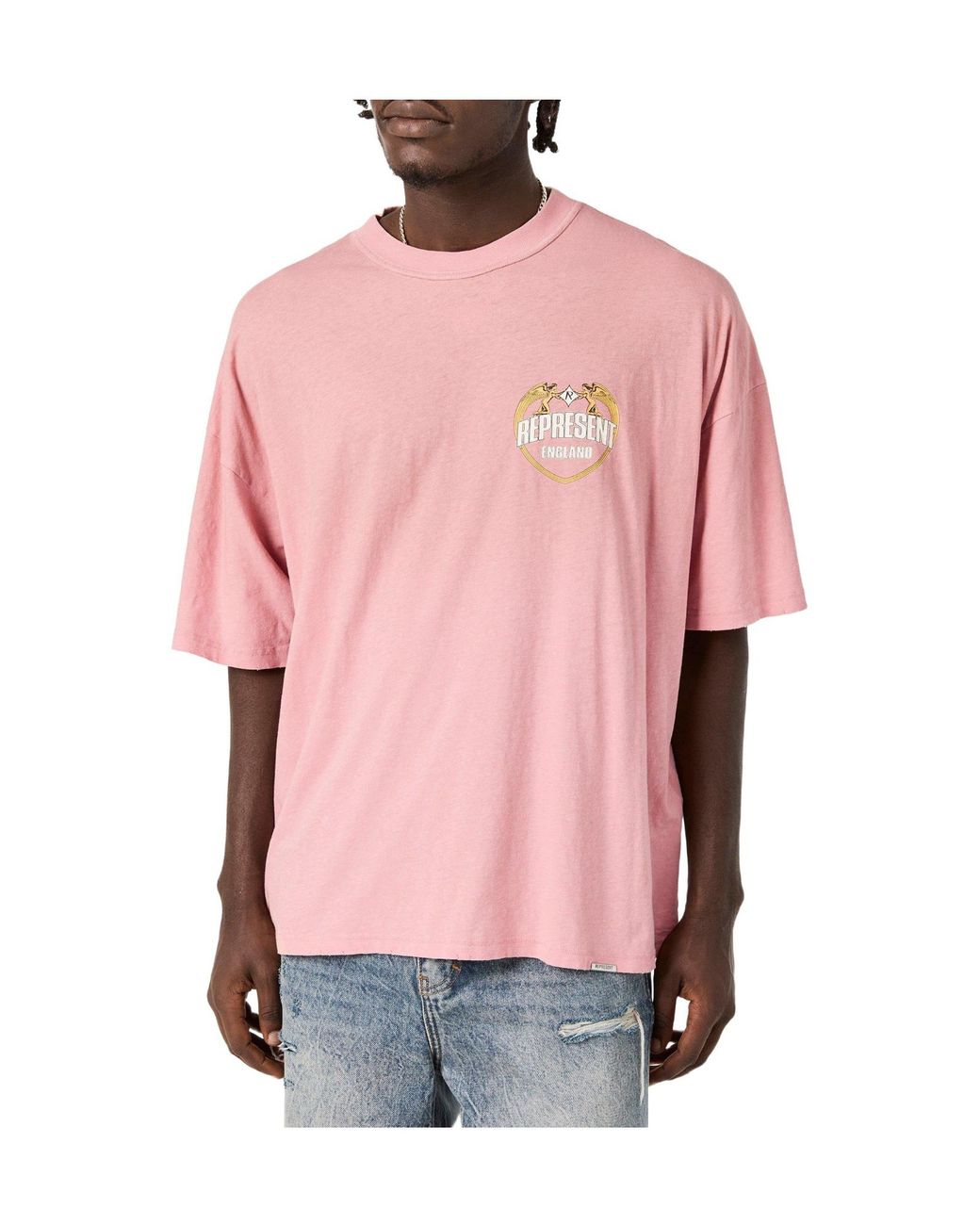 Represent Pink Oversized T-Shirt for men