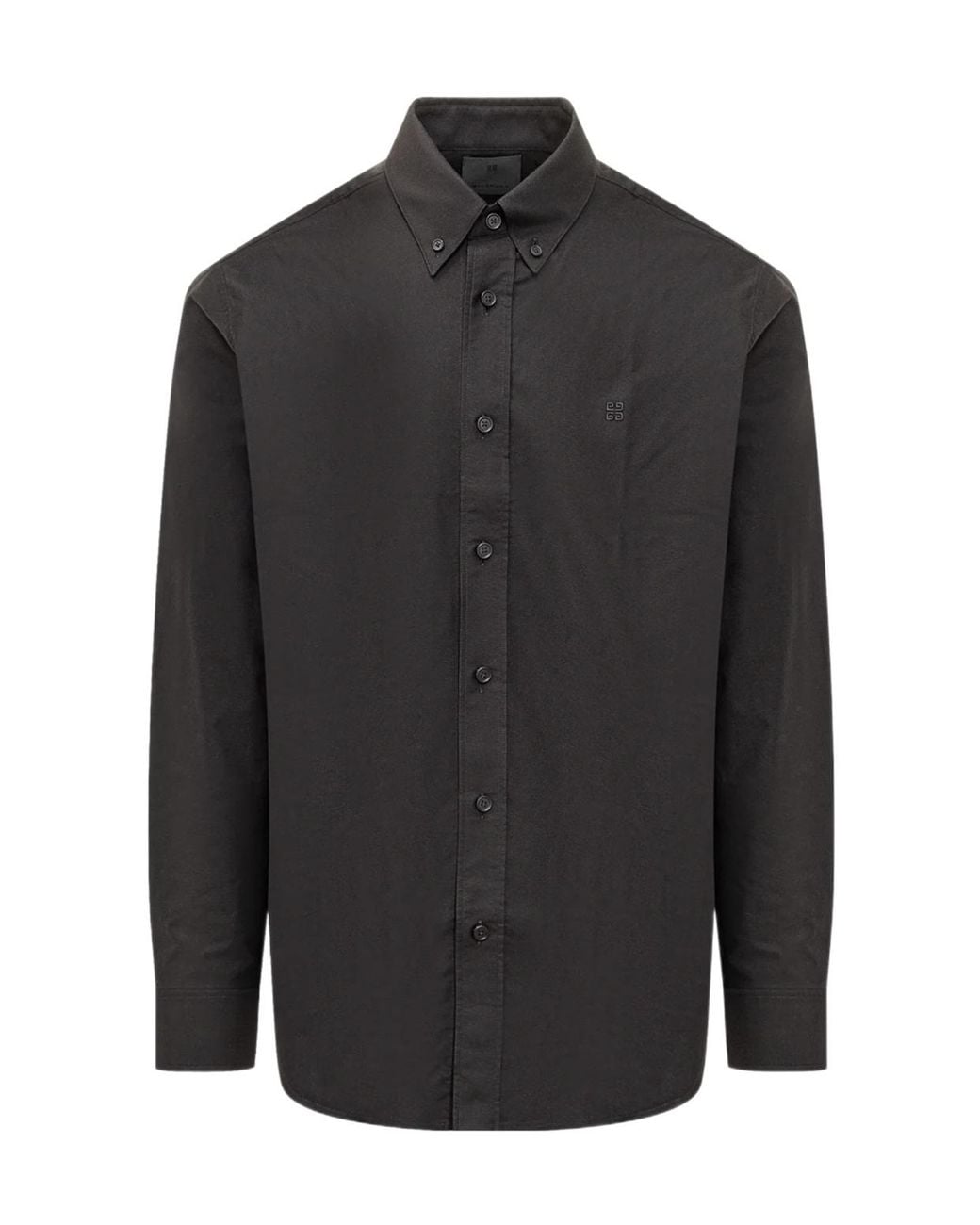 Givenchy Black 4G Embroidered Long-Sleeved Shirt for men