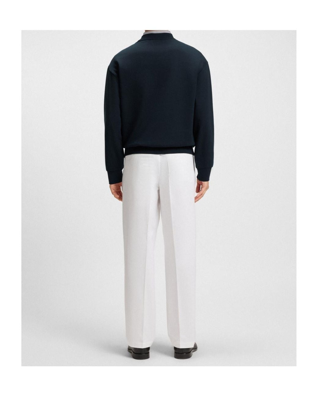 Boss Blue Boss Logo Detailed Crewneck Sweatshirt for men