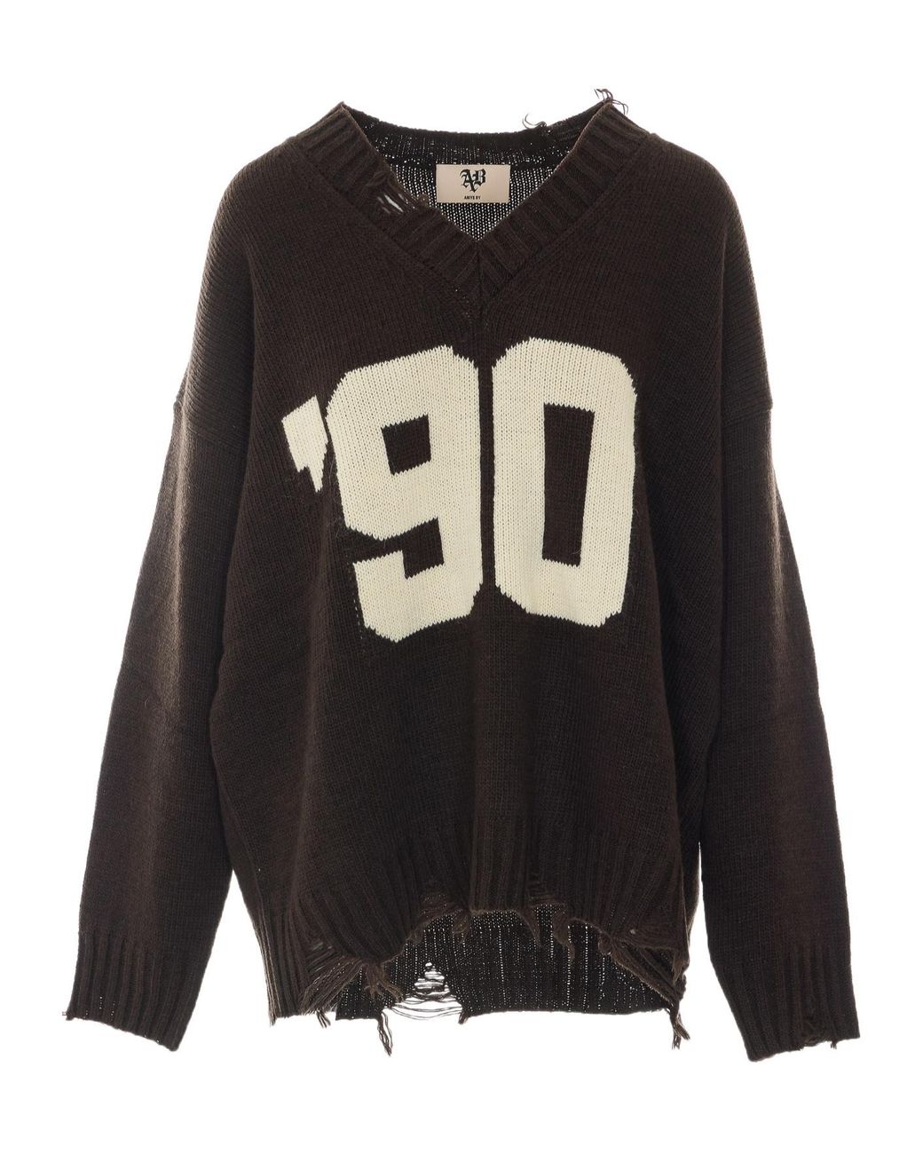 Aniye By Black Duke Distressed V-Neck Knitted Sweater