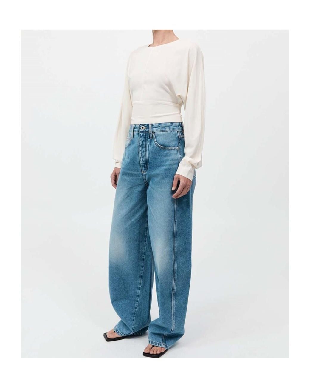 St. Agni Blue Faded Lantern Jeans Pants
