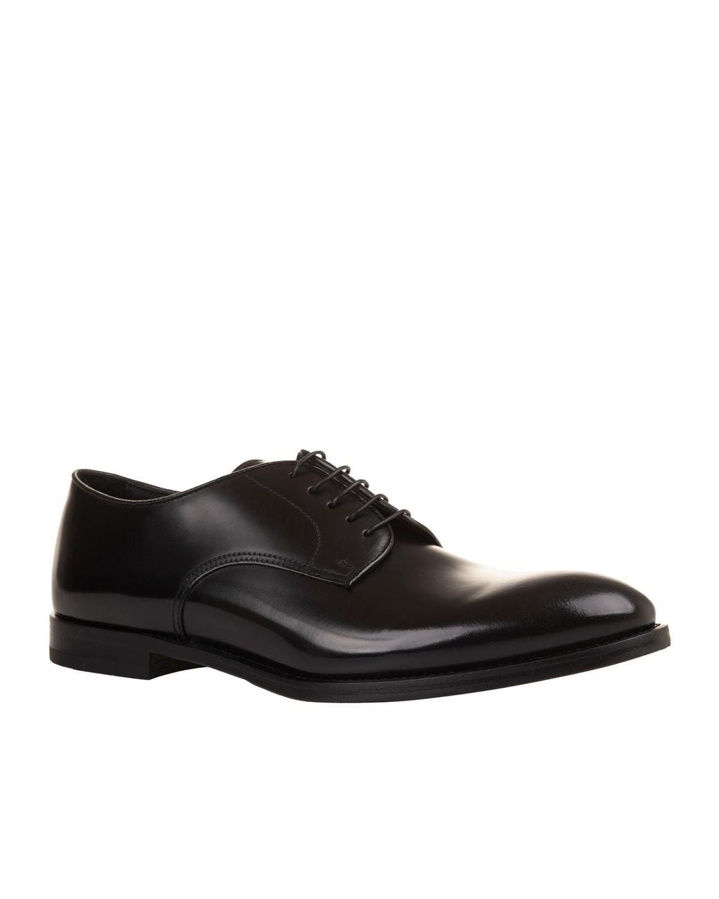 Doucal's Black Almond Toe Derby Shoes for men