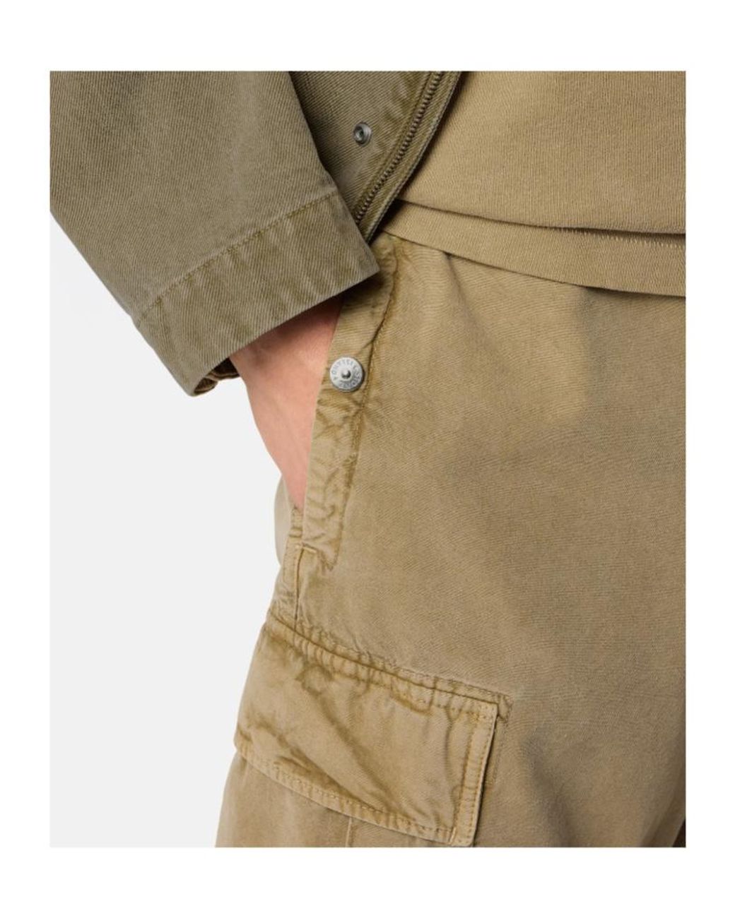 Stone Island Natural Loose-Fit Cargo Pants With Drawstring Cuffs for men