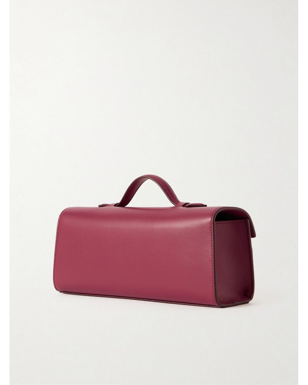 SAVETTE Purple Slim Symmetry Leather Tote
