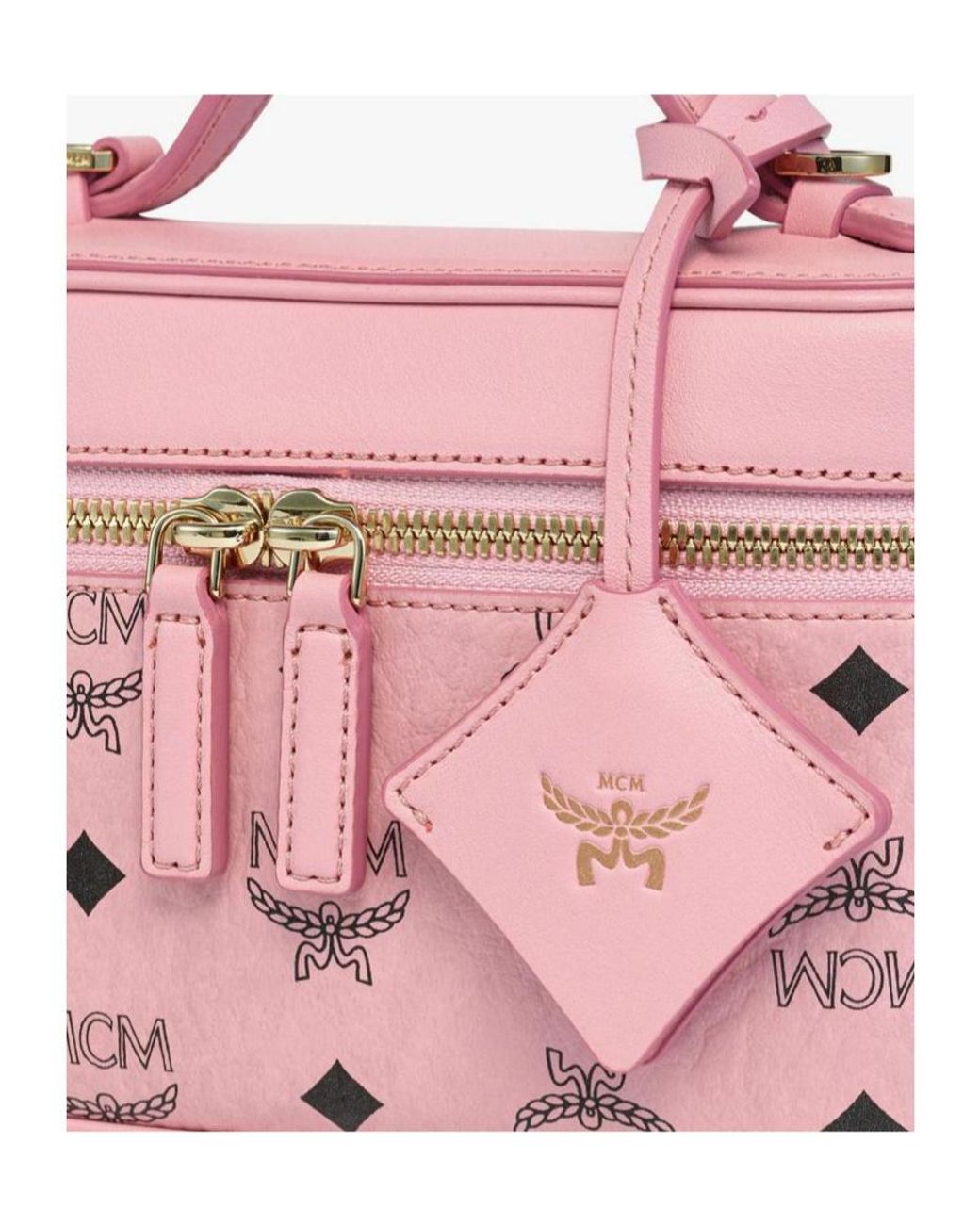 MCM Pink Aren Vanity Case Make Up Bag