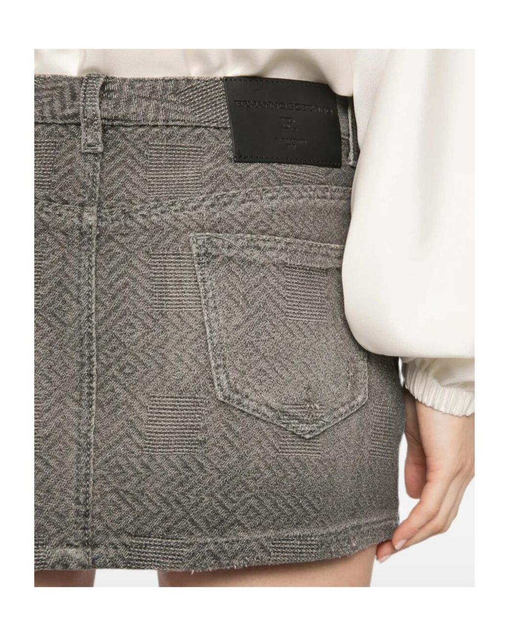 Ermanno Scervino Gray Denim Skirt