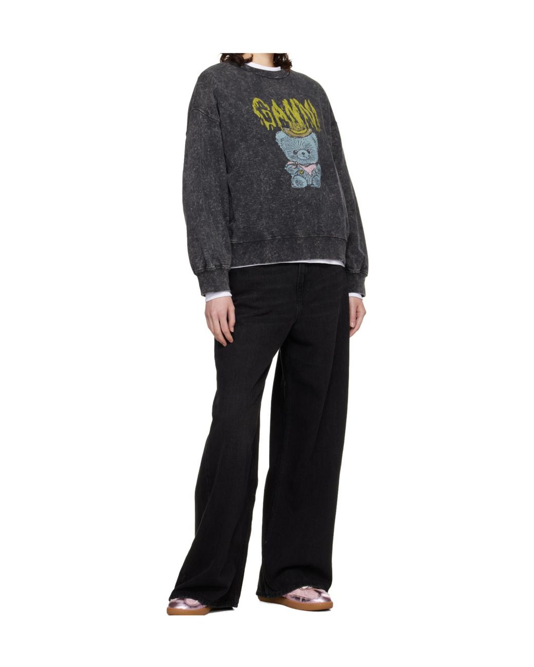 Ganni Gray Vintage Wash Sweatshirt