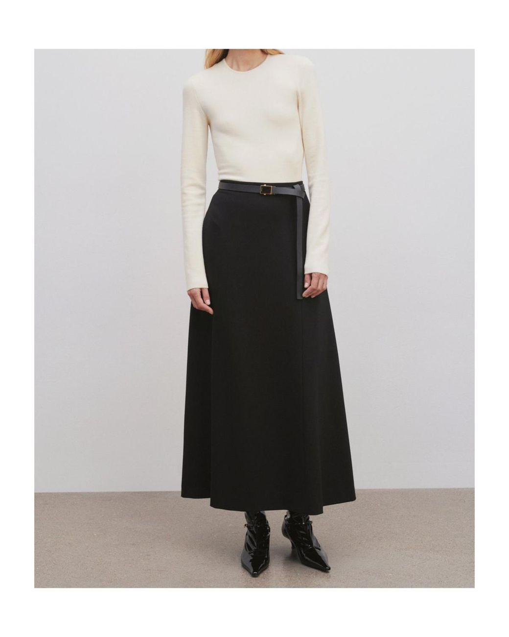 The Row Black Flores Zipped Skirt