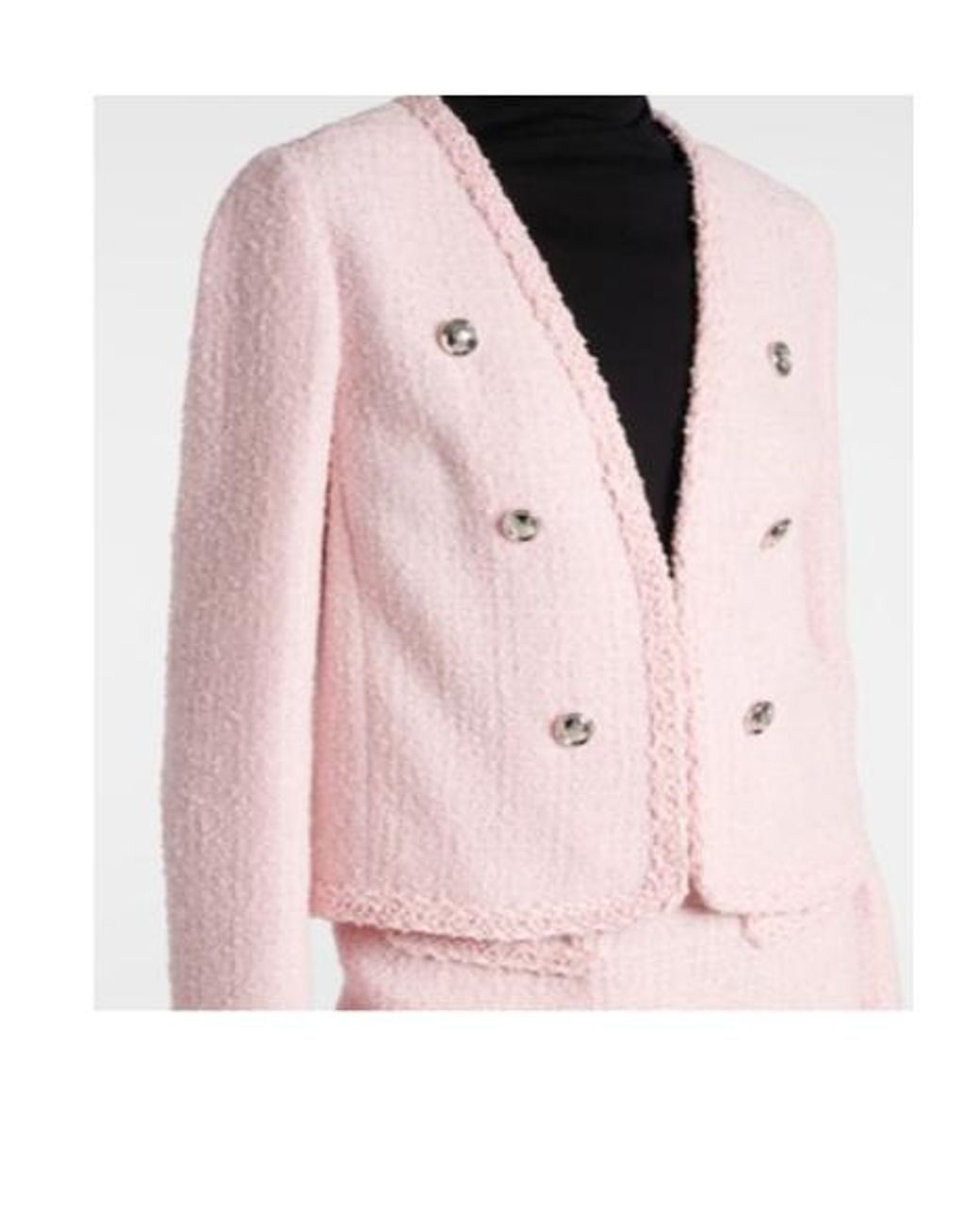 Giambattista Valli Pink Wool-Blend Tweed Jacket