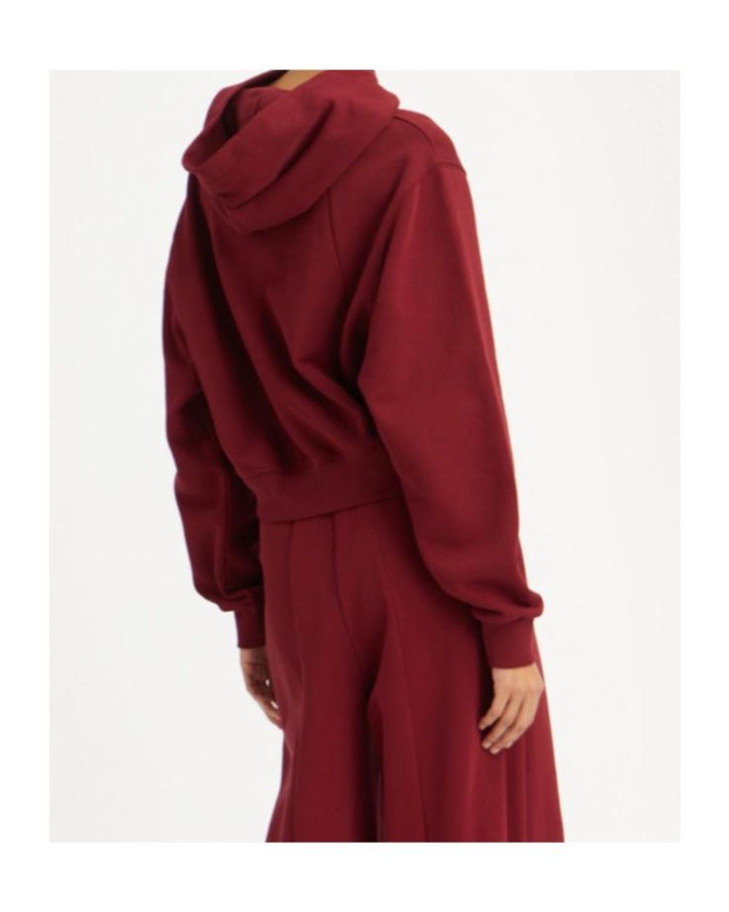 ROTATE BIRGER CHRISTENSEN Red Terry Back Cropped Hoodie