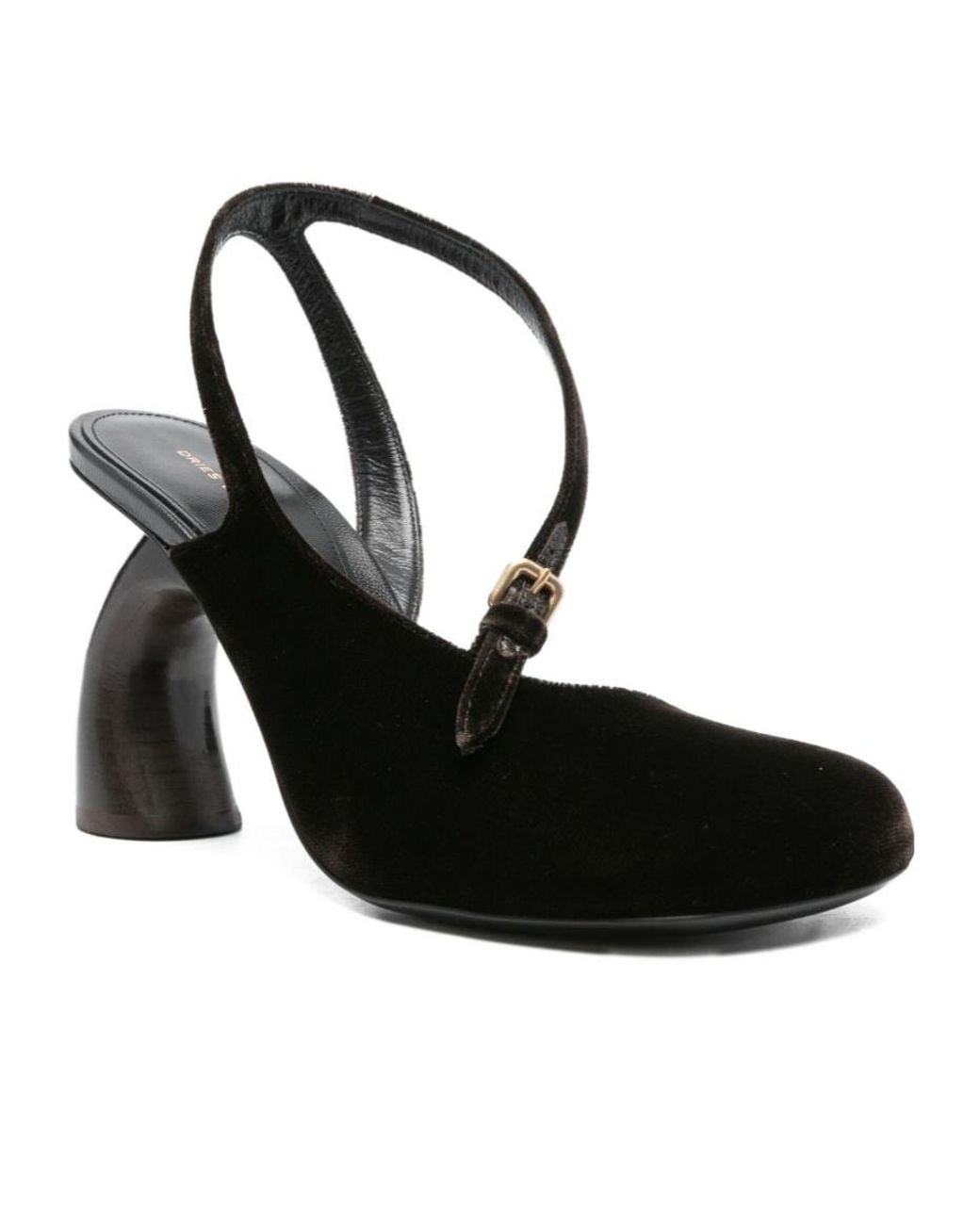 Dries Van Noten Black Square-Toed High-Heeled Sandals