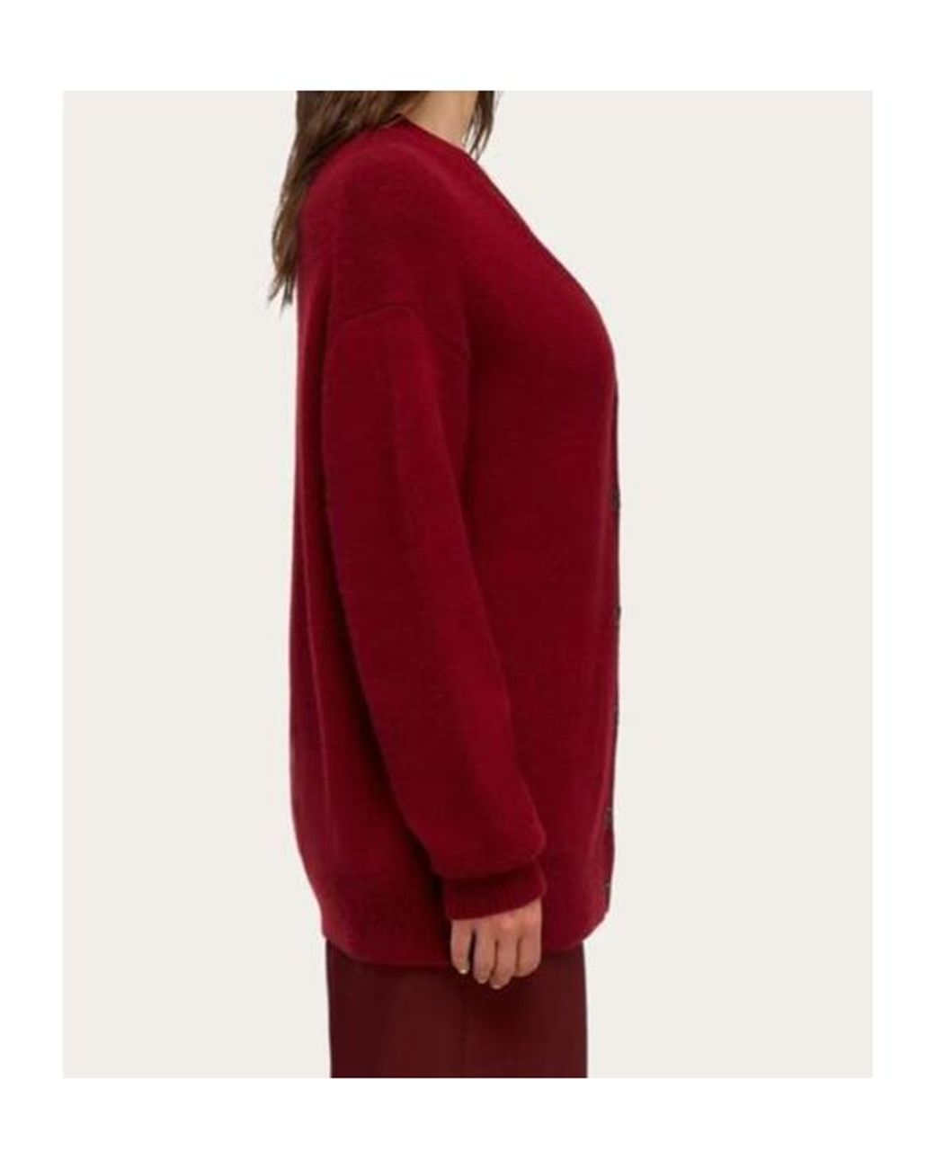 Ferragamo Red Ferragamo V-Neck Buttoned Knitted Cardigan