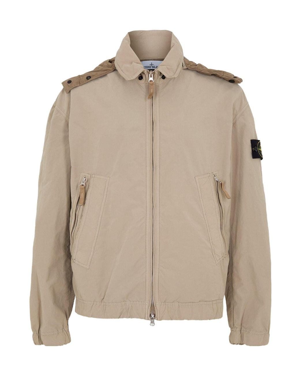 Stone Island Natural Stand-Collar Zip-Up Jacket for men