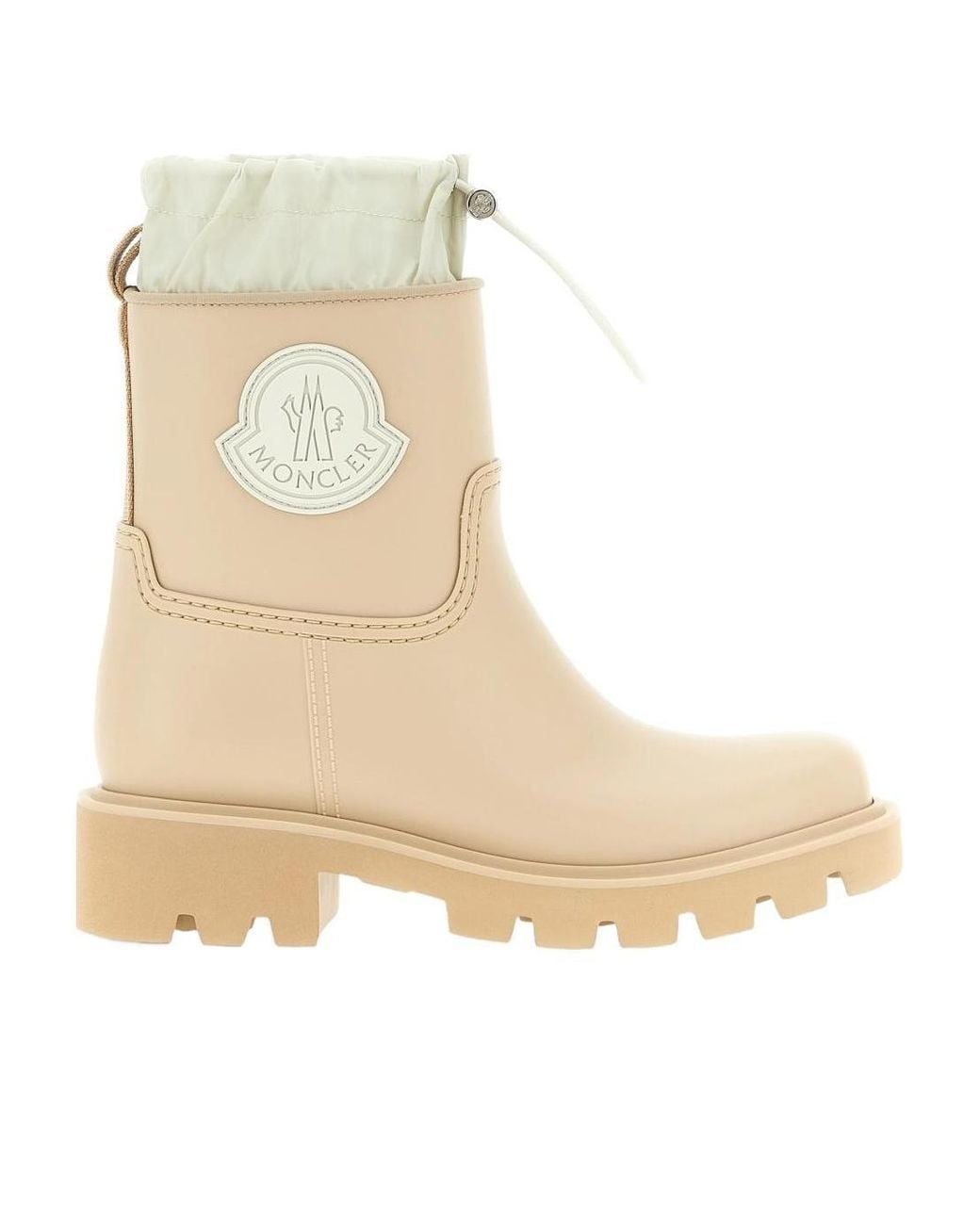Moncler Natural Logo-Patch Rain Boots