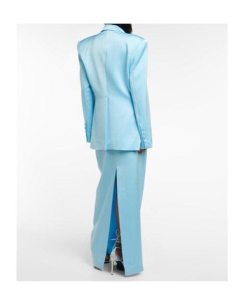 Alex Perry Blue Wells Crepe Satin Blazer