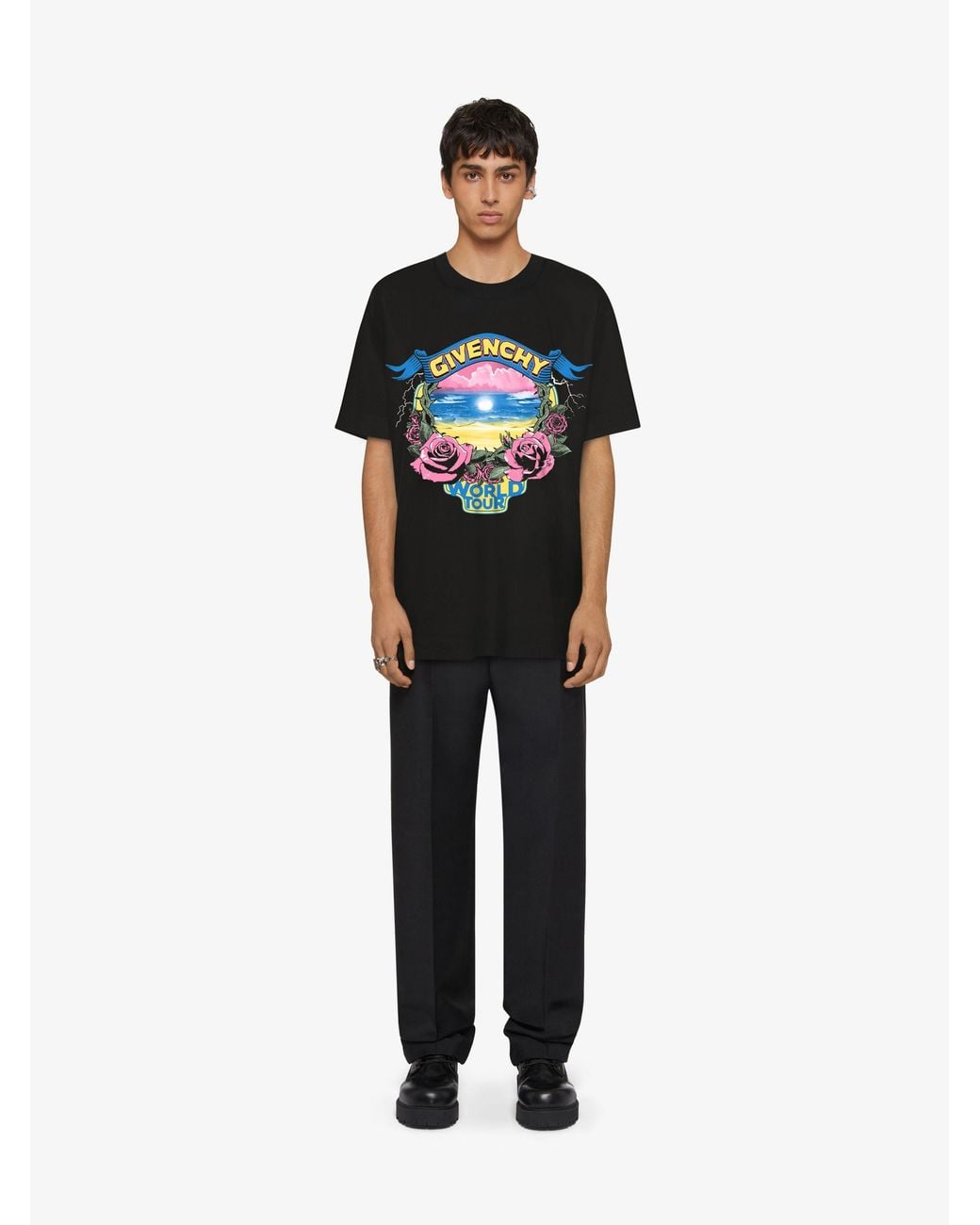 Givenchy Black World Tour Oversized T-Shirt for men