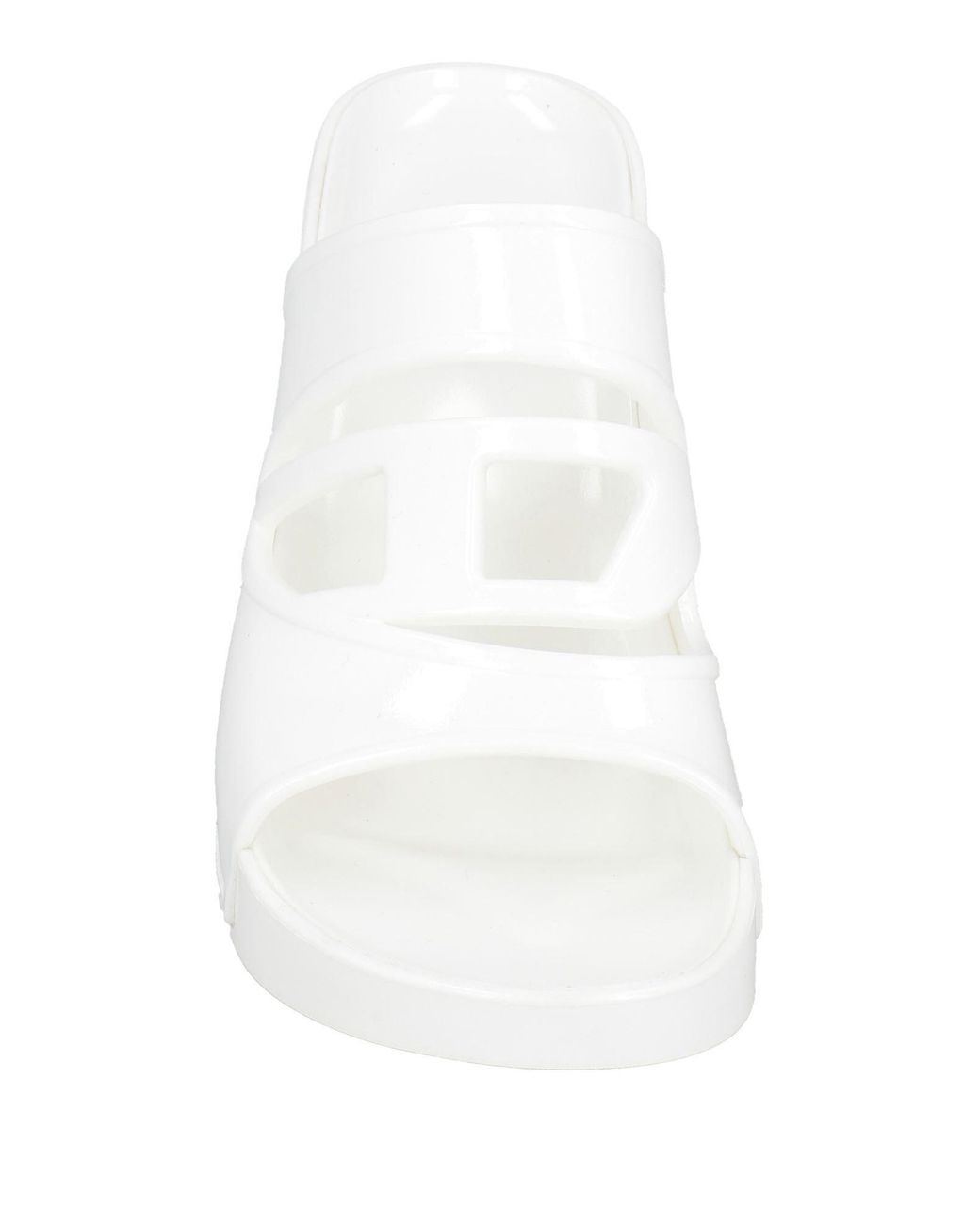 DIESEL White Round-Toe High-Heeled Sandals