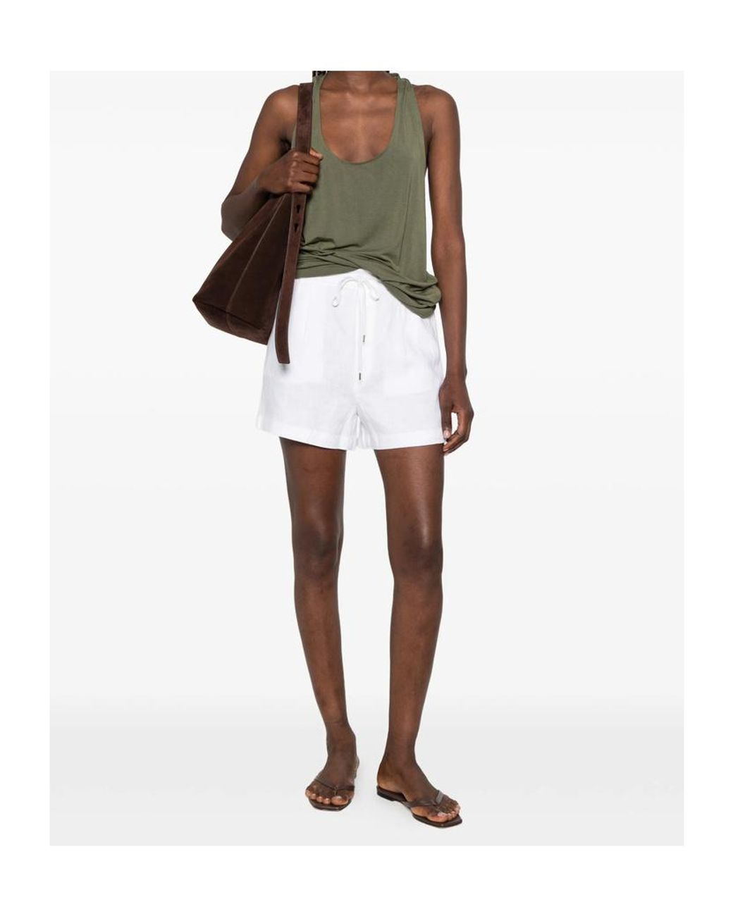 Polo Ralph Lauren White Drawstring Bermuda Shorts
