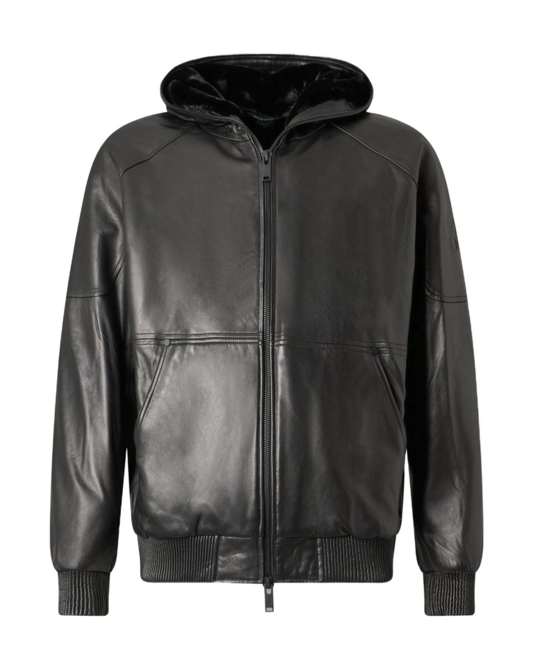 Moose Knuckles Black Neo Bunny Leather Jacket for men