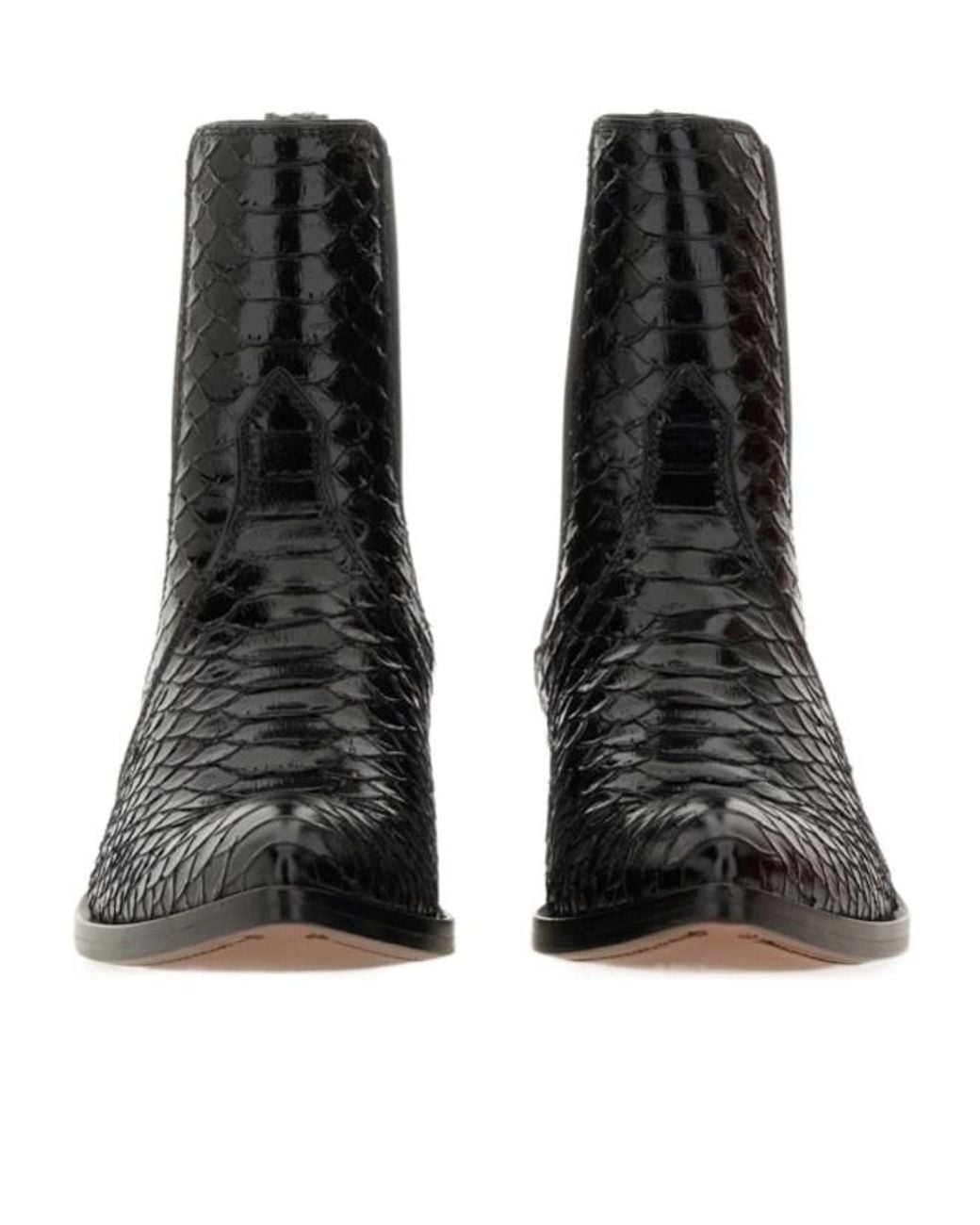 Tom Ford Black Embossed Slip-On Boots