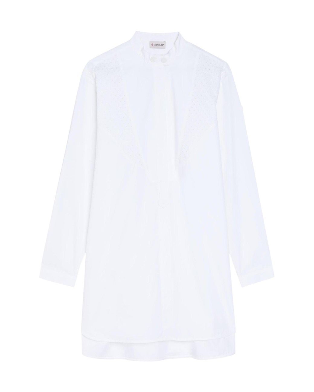 Moncler White Long-Sleeve Oversized-Fit Plain Shirt
