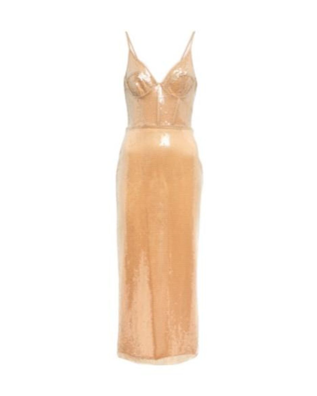 David Koma White Sequined Midi Dress