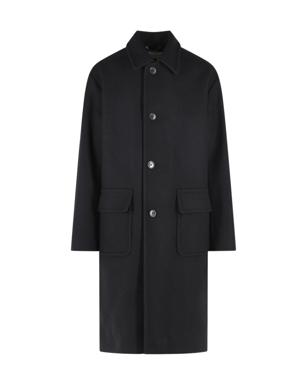 Dries Van Noten Black 'Randale' Wool Blend Coat for men