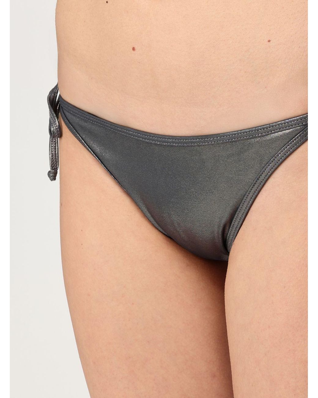 DIESEL Gray Oval-D Self-Tied Bikini Bottoms