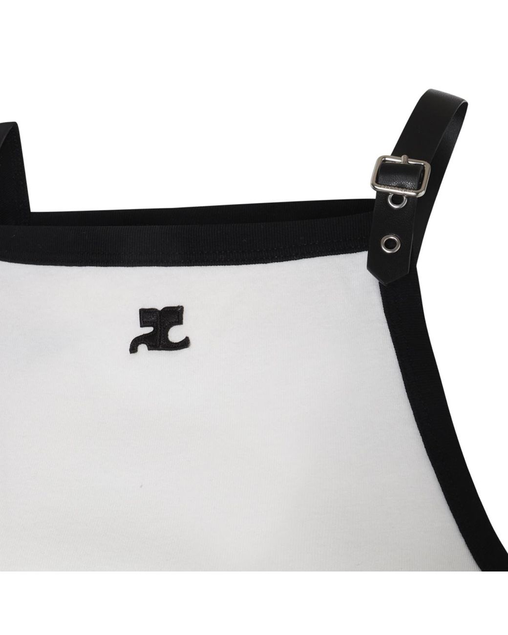Courreges White Courrèges Buckle Detailed Halter-Neck Top