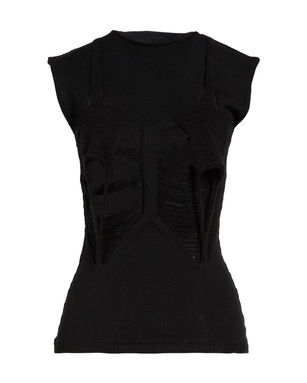 Rick Owens Black Knit Short-Sleeve Top
