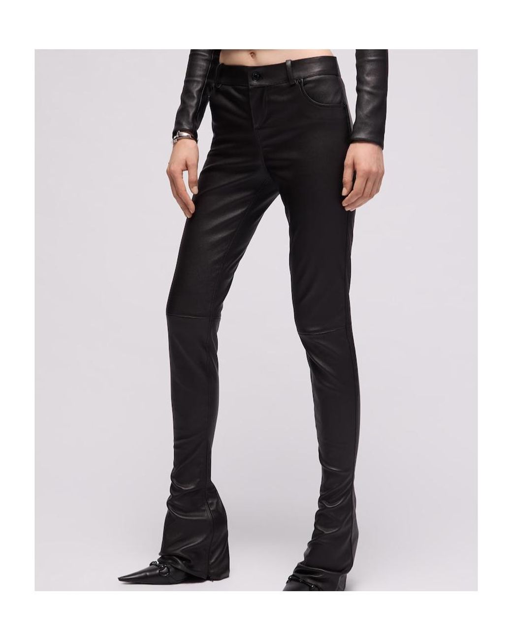 Gucci Gray Lightweight Stretch Leather Pants