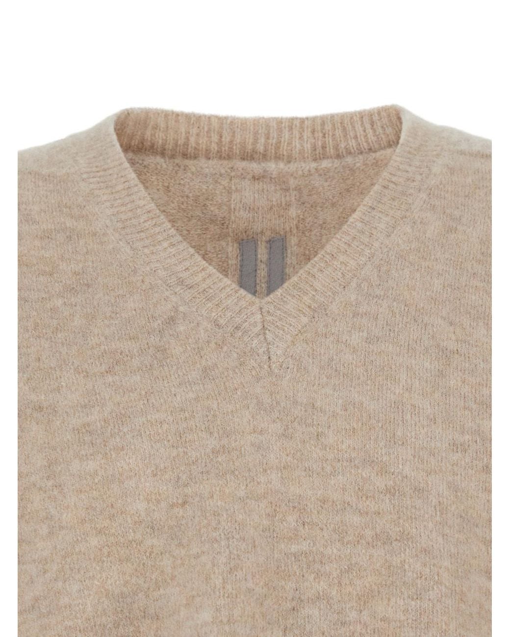 Rick Owens Natural Tommy V-Neck Jumper for men