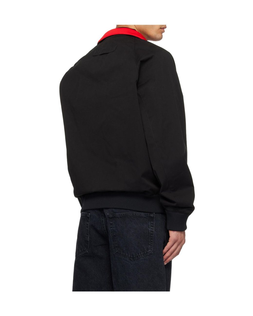 Boss Black Stand-Up Collar Button-Down Bomber Casual Jacket for men