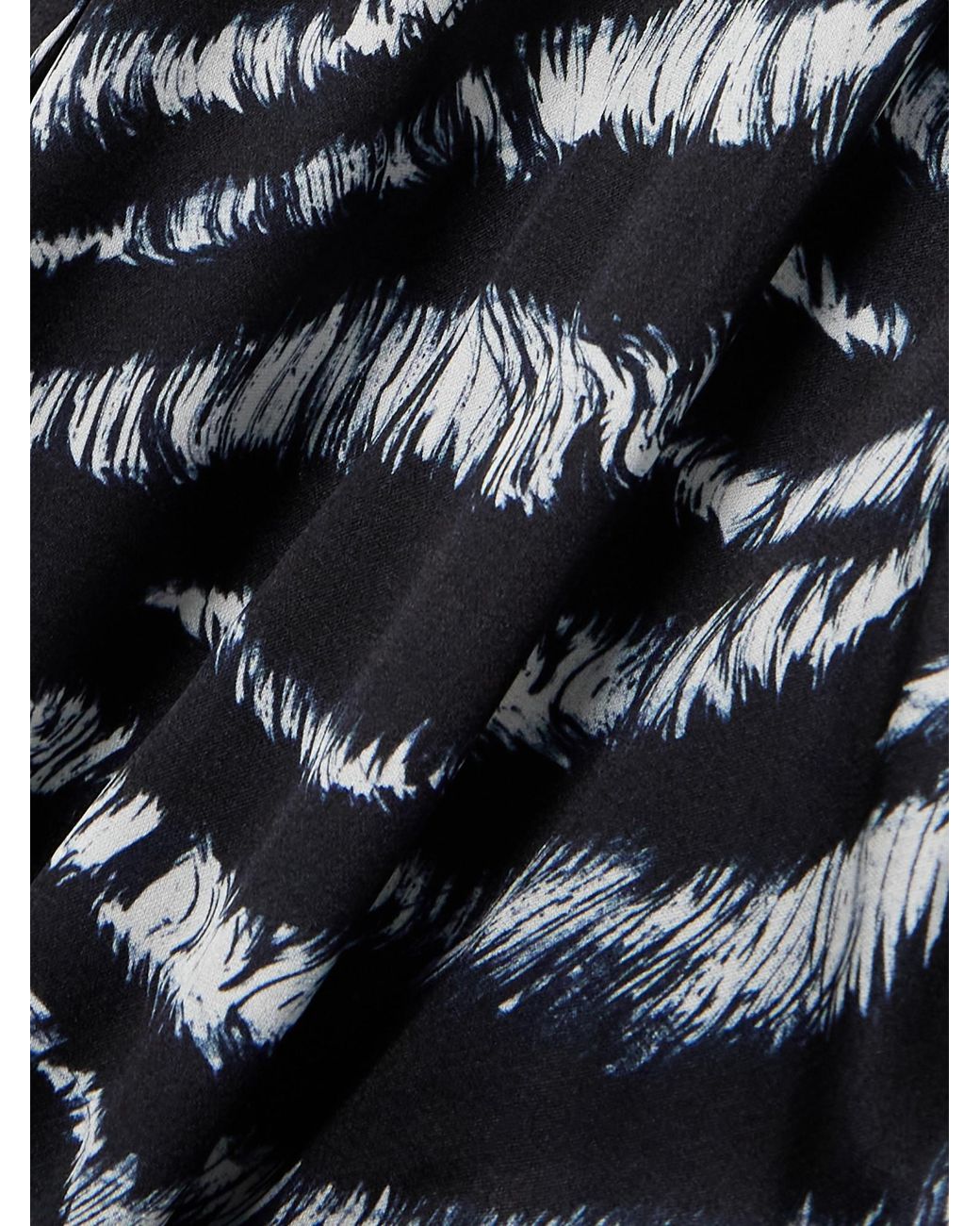 The Attico Blue Zebra-Print Satin Shirt Dress