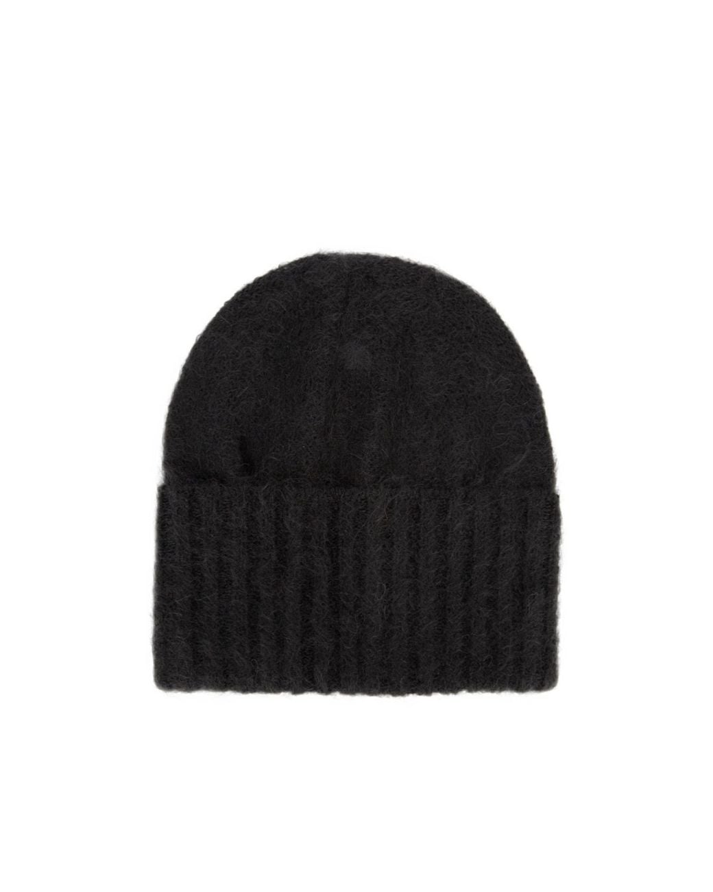 Auralee Black Ribbed-Edge Mohair-Blend Beanie for men