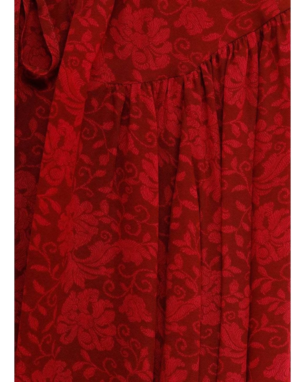 Dries Van Noten Red Round Neck Long Sleeve Top
