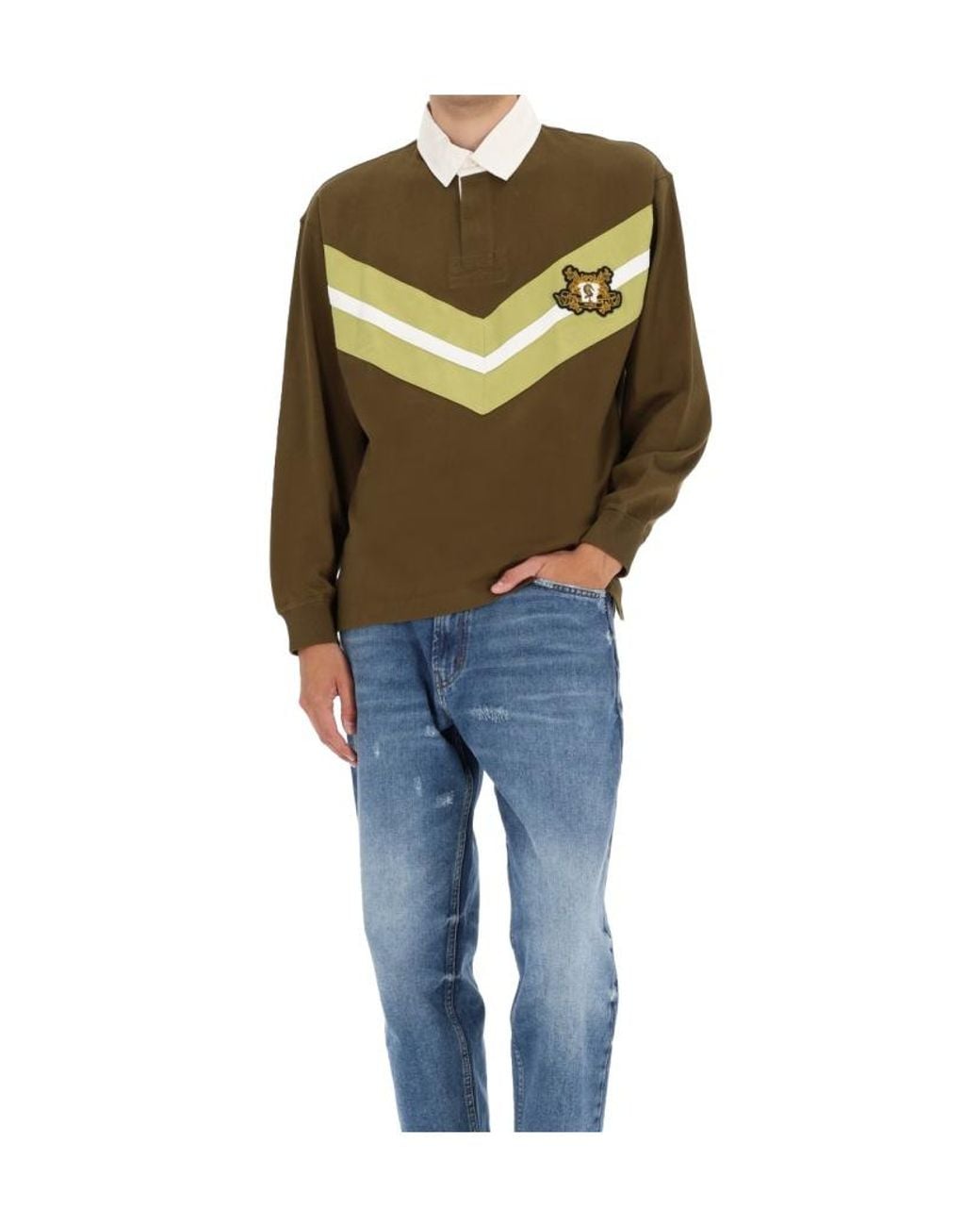 Boss Green Hugo Stripe Detailed Long-Sleeved Polo Shirt for men