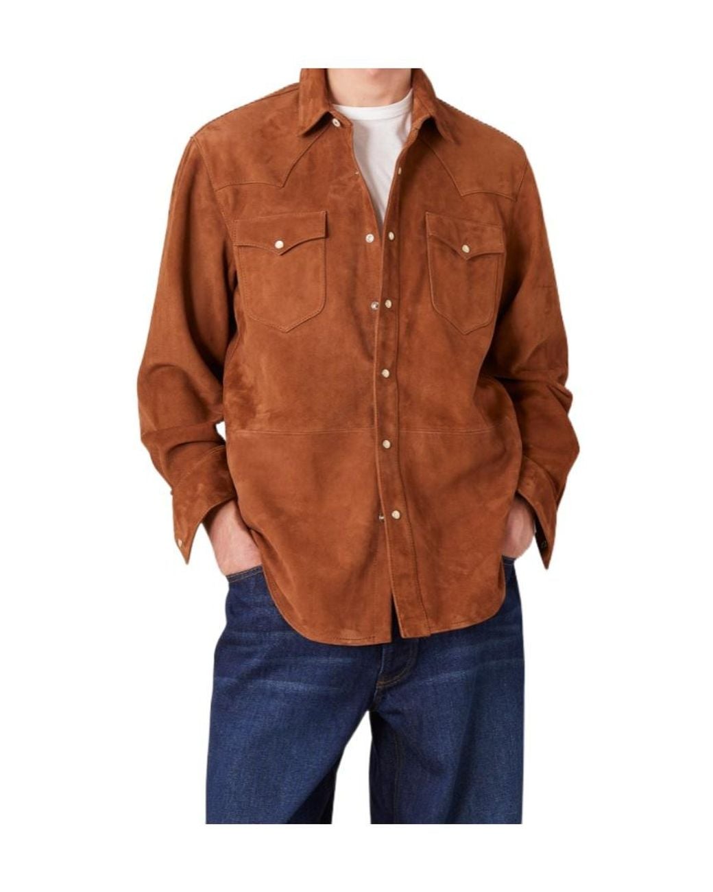 Officine Generale Orange Overshirt Marshell for men