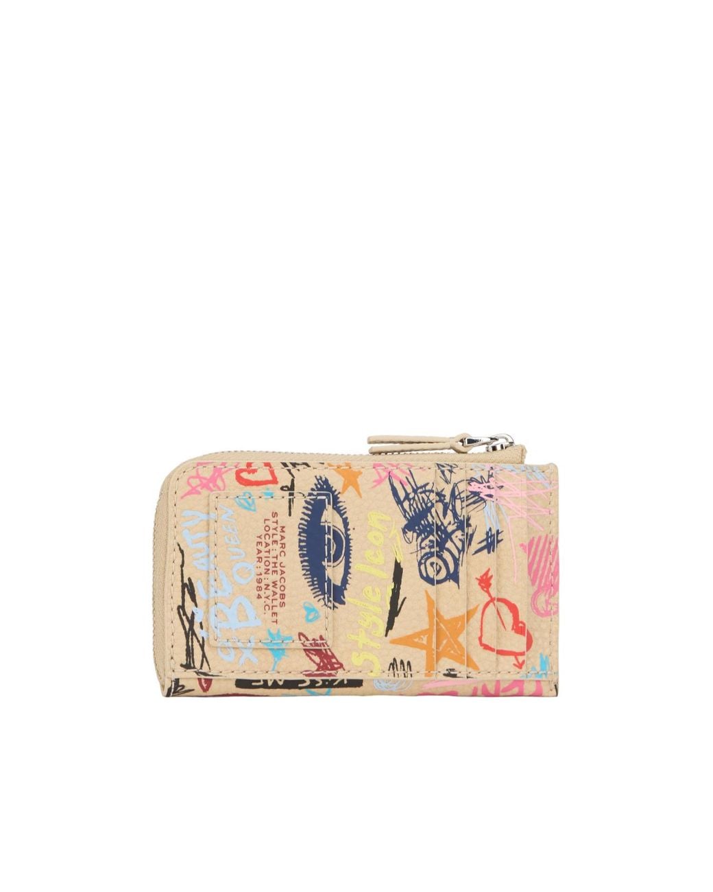 Marc Jacobs White Graphic Zip-Around Wallet