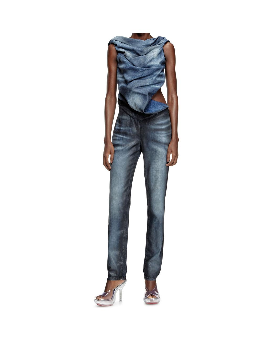 DIESEL Blue De-Clodia-Fsg Denim Jumpsuit