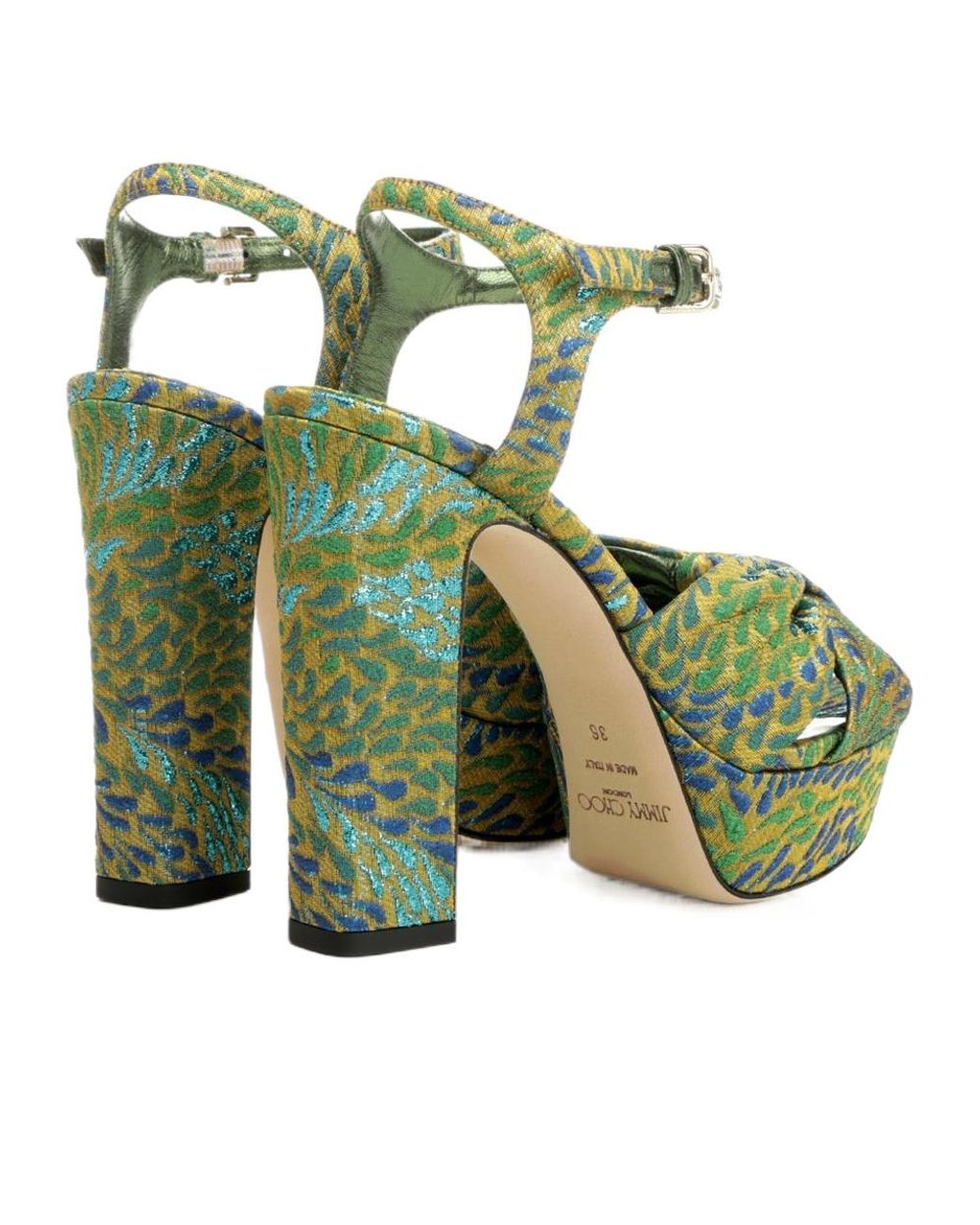 Jimmy Choo Green Heloise 120 Sandal
