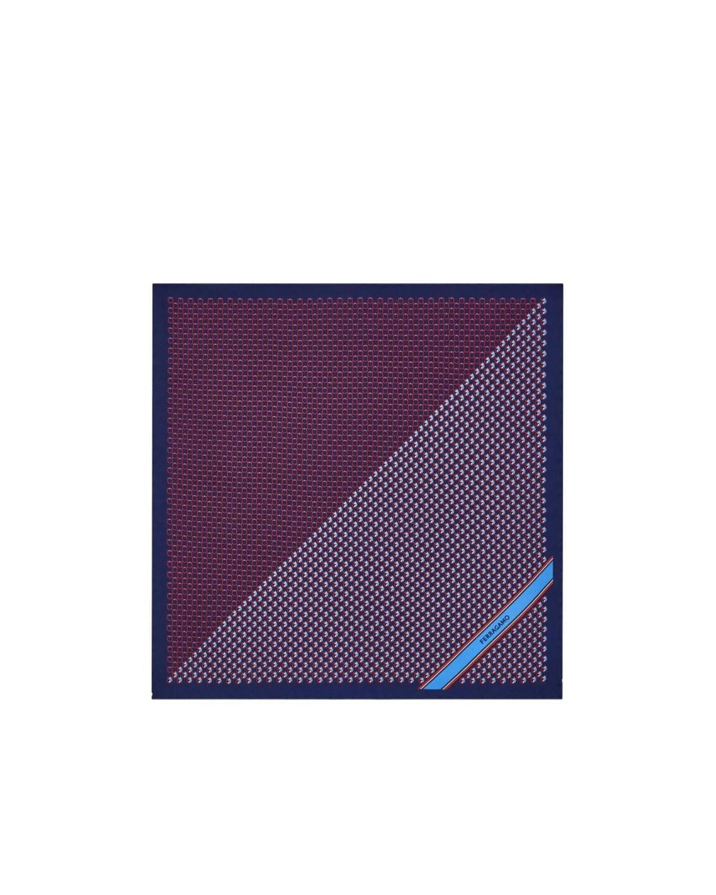 Ferragamo Purple Pegasus Pattern Pocket Handkerchief for men