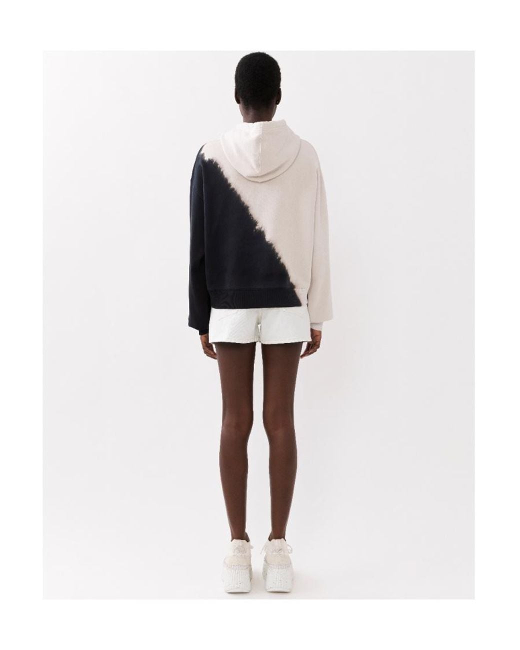 Chloé Blue Dip-Dye Cotton-Fleece Hoodie