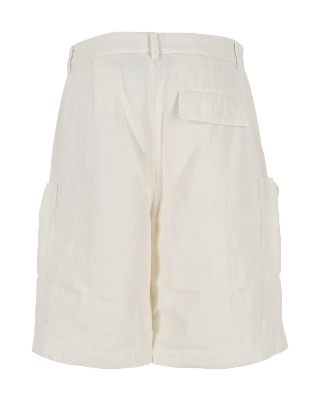Palm Angels White Cargo Shorts for men