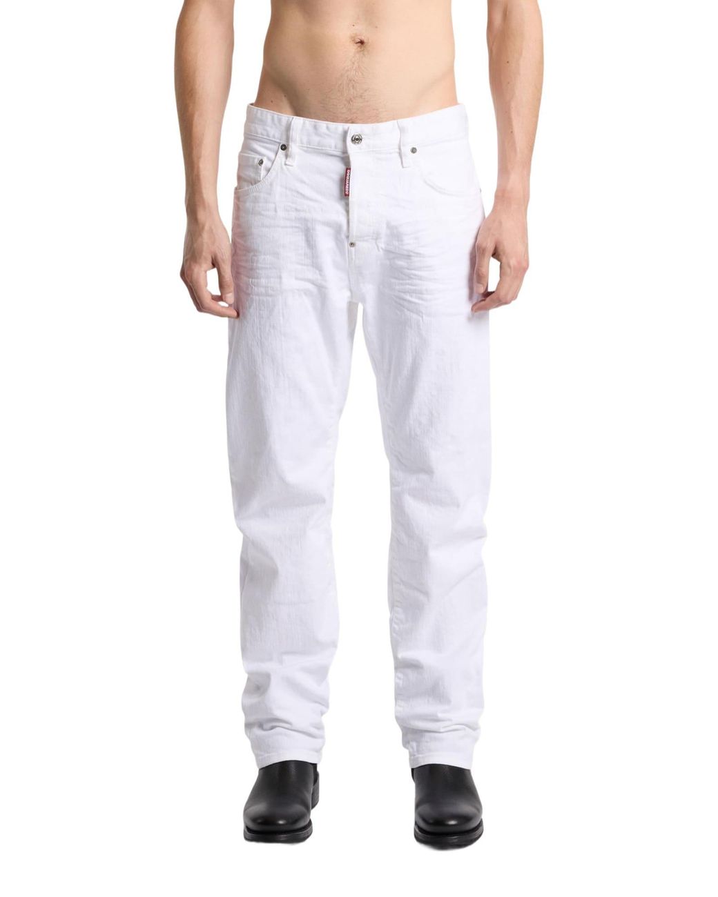 DSquared² White 642 Straight-Leg Jeans for men