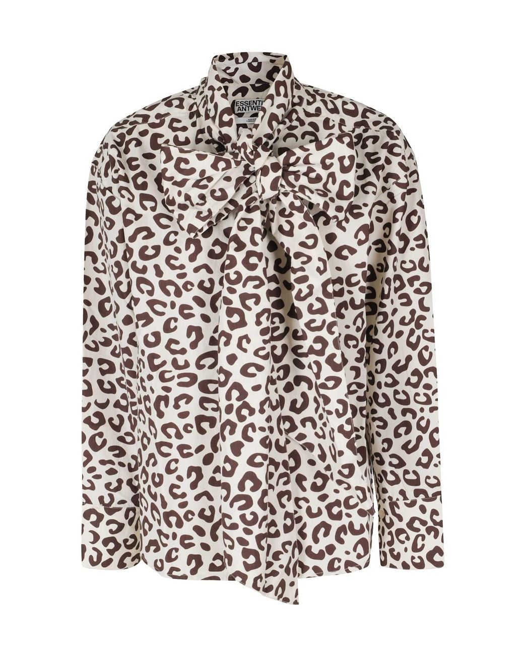 Essentiel Antwerp White Khaleesi Printed Pussy-Bow Blouse